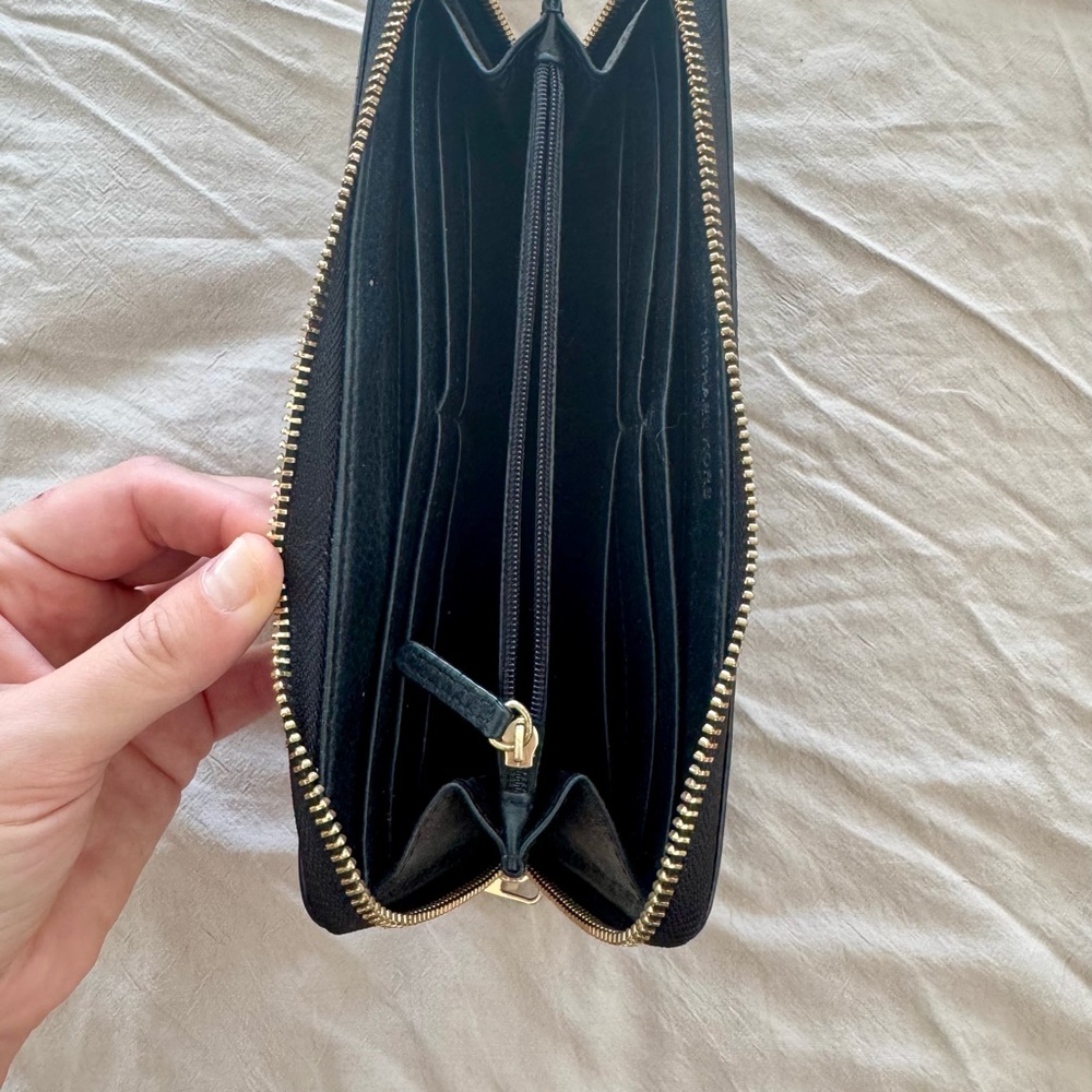 Michael Kors Black Leather Wallet with Gold Accents - Picture 4 of 4